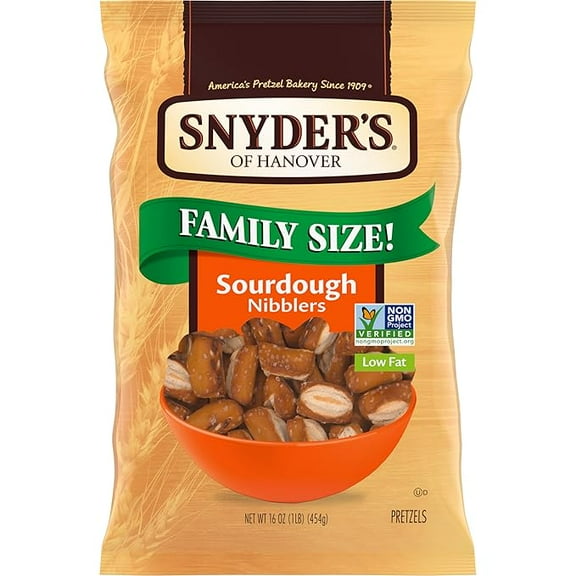 Snyder's of Hanover Sourdough Nibblers Pretzels, 16 Oz ( Pack of 2 )
