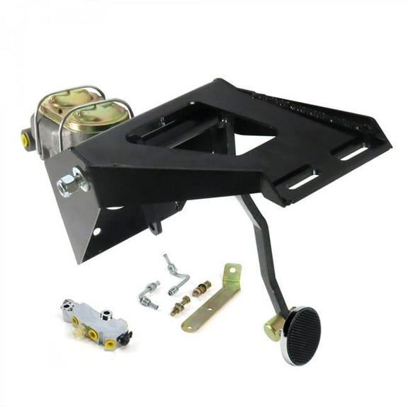 55-59 Chevy Truck Firewall Manual Brake Pedal Kit Disc & Drum 3 in. Chrome Pad