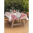 thumbnail image 3 of Outdoor Table Cloth with Umbrella Hole and Zipper, Pink Snowman Christmas Waterproof Rectangle Tablecloth 60"x102", Pink Striped Yellow Snowflake Washable Table Cover for Outside Party Patio Picnic, 3 of 8