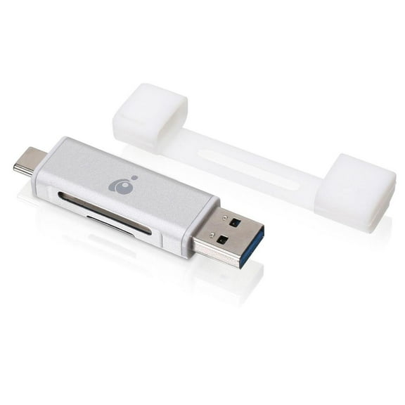 IOGEAR USB-C Duo Card Reader, SD, microSD, MMC, RS-MMC