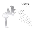 thumbnail image 2 of Etiqueta de la pared del espejo DIY Decoración Decoración Superficie suave Efecto reflexivo Muchacha que sopla estrellas Paredes de las paredes Decal de la cocina Oficina de la casa 52 piezas Noticed HA011926-00, 2 of 7