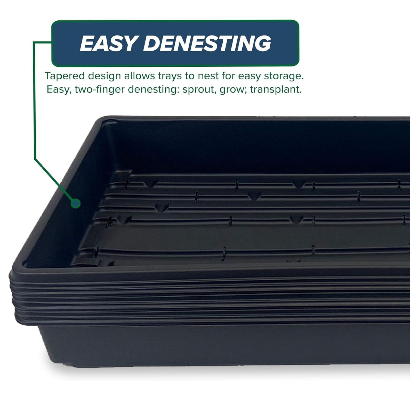 Plant Growing Trays with Drain Holes XYT 20x10-Inch for Seed Starter Microgreens Gardening 10 Pack