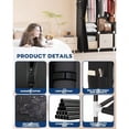 thumbnail image 3 of Clothes Organizer with 4 Hanging Rods Portable Closet Wardrobe Non-Woven Fabric Cover Large Capacity Storage for Bedroom and Living Room Black 67 W x 17 D x 67 H, 3 of 7