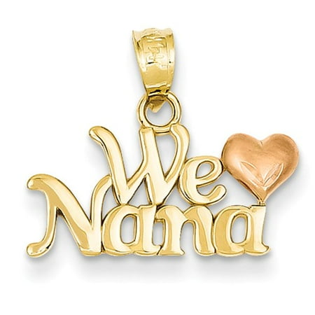 14k Two Tone Gold We Love Nana Pendant