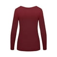 thumbnail image 2 of M&M SCRUBS Women's Long Sleeve Scoop-Neck T-Shirt Under Scrub (Burgundy, Large), 2 of 5