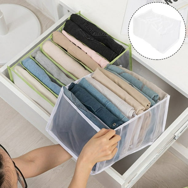 Upgraded Underwear Drawer Organizer, Foldable Underwear Storage  Divider,Collapsible Closet Compartments for Bras,Socks,Panties,Ties & Jeans  9-compartment Underwear Storage Box 