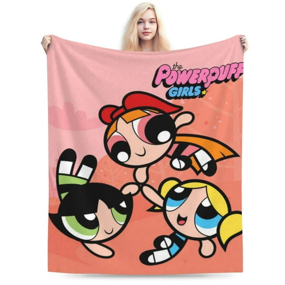 The Powerpuff Girls Bed Blanket Air Conditioner Quilt Ultra Soft Flannel Blanket All Season Fuzzy Blanket Reversible Fluffy Plush Blanket 40"X30"
