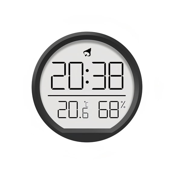 Lancoon LCD Digital Small Clock with Temperature & Humidity Thermohygrometer Magnetic Design Desktop Hanging 3 Types of Placement 12/24 Hour Calendar for Home Kitchen Office