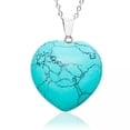 thumbnail image 1 of HOOUN 10pcs Turquoise Stone Crystal Necklace Heart Shaped Necklace, 1 of 1
