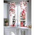 thumbnail image 5 of Valentine's Day Sheer Curtains 45 Inch Length 2 Panels Set for Living Room/Bedroom, Love Tree Branches Truck Roses Buffalo Plaid Kitchen Curtains Grommet Curtains Window Treatments 42"x45"x2, 5 of 7