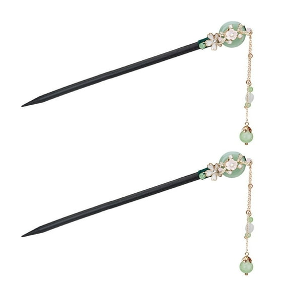 2pcs Chinese Style Hair Chopstick Hair Bun Holder Flower Hairpin Chopstick