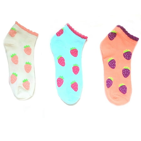 

Women s Various Colors Soft Socks & Designs Fashion Cozy Comfort Ankle Low Cut (3) Pair Multi Color (Fruit)