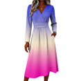 thumbnail image 4 of Women's Fall Boho Maxi Dress V Neck Long Sleeve a Line Dresses Elegant Holiday Party Dresses, 4 of 6
