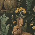 thumbnail image 4 of Yayeee Shower Curtain with Hooks 72"x72" Waterproof Fabric Bathroom Hanging Decor, Brown Floral Rabbits Pattern, 4 of 5