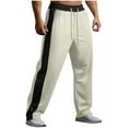 thumbnail image 2 of HOMADLES Mens Sports Pants Elastic Waist Drawstring Color Block Casual Pants Outdoor Jogger Pants Beige 2XL, 2 of 9