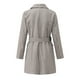 thumbnail image 2 of Vestido Blazer para mujer, abrigo de cuadros de invierno, manga larga, elegante vestido de traje cruzado, vestido Blazer con cinturón, corte entallado, escote en V, minivestido de negocios, 2 of 8