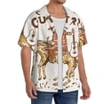 thumbnail image 2 of Bingfone Cowboy Rodeo Guitar for Men's Cuban Collar Short Sleeve Shirt with Pocket Button Down Cardigan Summer Shirt-Large, 2 of 5