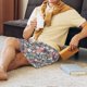 thumbnail image 5 of Balery Daisies Flowers Pantalones cortos de pijama de punto de algodón para hombre con cinturilla y bolsillos-Large, 5 of 6