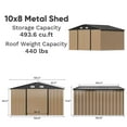 thumbnail image 7 of Homall 10' x 8' ft Outdoor Metal Storage Shed with Sloping Roof and Double Lockable Door for Backyard, Brown, 7 of 7