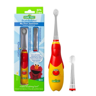 Brush Buddies Sesame Street My First Soniclean Baby Toothbrush with Teething Relief Attachments