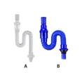 thumbnail image 4 of Injueey Desodorización del tubo del lavabo debajo del fregadero en forma de U Tubo de drenaje de plástico flexible retráctil Accesorio de Type3 NO3, 4 of 6