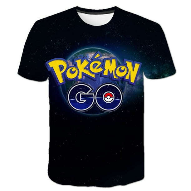 Camiseta con estampado 3D de Pokémon para niño y niña, ropa informal de Pikachu de dibujos animados, a la moda, de 3 a 14 años, novedad de verano qym unisex