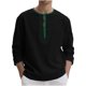 thumbnail image 1 of pstuiky camisas de hombre de manga larga, Camisa informal de lino de manga larga para hombre, transpirable, con botones sueltos, cuello redondo, color sólido Tops casuales para hombres xl, 1 of 8