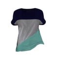 thumbnail image 4 of Pxiakgy Women's Color Block Short Sleeve Tops Casual Summer T-Shirt Loose Tops T Shirts Color Blocked Sleeves Color Blocked T Shirts Summer T Shirts Round Neck Causal Fashion Basic Tee Mint Green 4Xl, 4 of 4