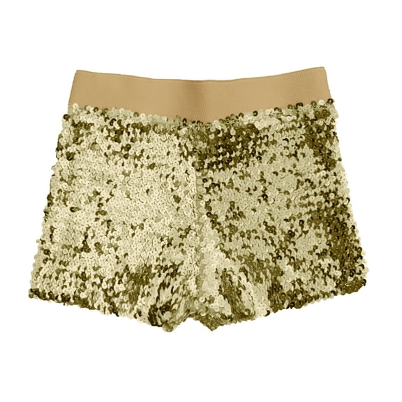 ZIXKCGDSE Womens Sequin Shorts Elastic Low Waist Summer Bottoms Hot Pants Clubwear Going Out Size S