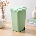 thumbnail image 3 of Mini Wheeled Trash Can with Lid | Small Plastic Storage Bin with Handles and Wheels for Desktop, Kids Toy, Office Organizer, Multi-Purpose Mini Trash Can, 3 of 3