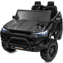 Hikiddo 4WD 2-Seater Electric Car for Kids, 24V 10Ah Ride on Toys Truck for Big Kids w/ Remote, 4x200W Motor - Black