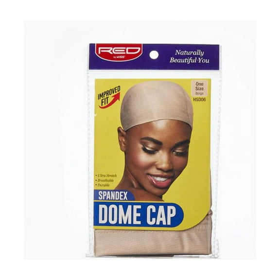 KISS - RED SPANDEX DOME CAP (BEIGE)