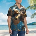 thumbnail image 5 of Goofa Playful Dolphins Underwater Hawaiian Shirt for Men, Unisex Summer Beach Casual Short Sleeve Button Down Shirts,Aloha Tropical Floral print shirt-XX-Large, 5 of 9