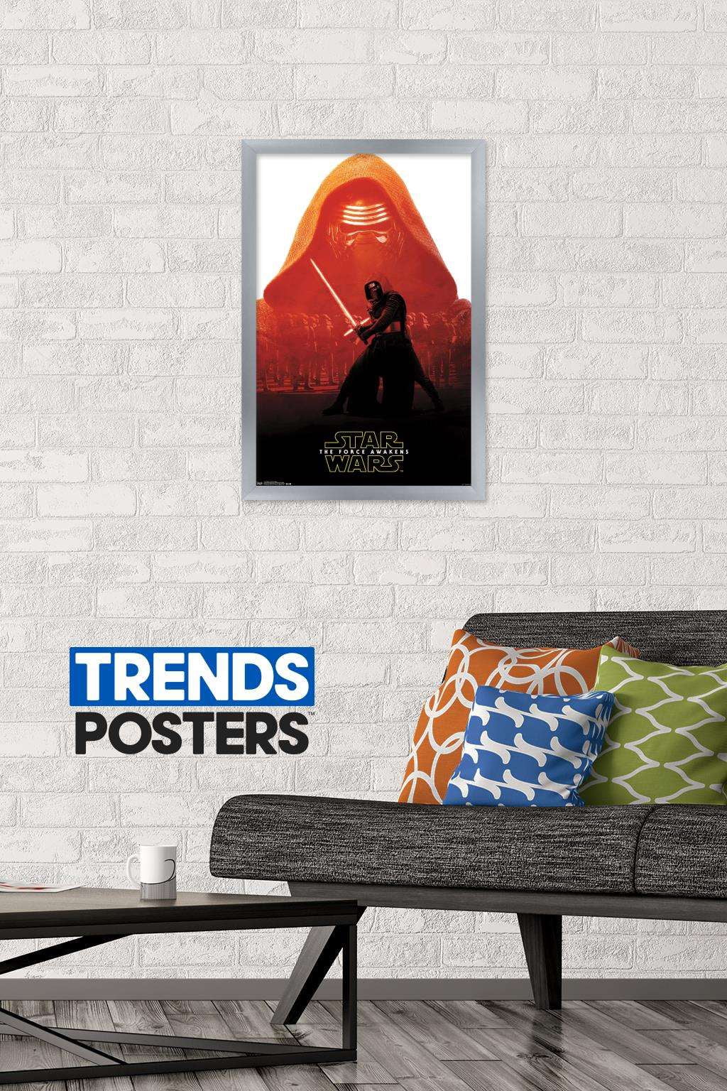 Star Wars: The Force Awakens - Kylo Ren Badge Wall Poster, 14.725" x 22.375", Framed