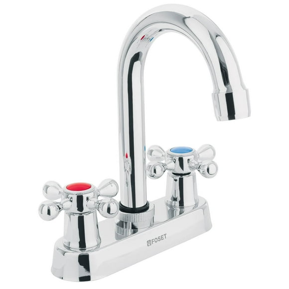 Mezcladora para lavabo, manerales cruceta,cuello bar,Basic Foset. 47682