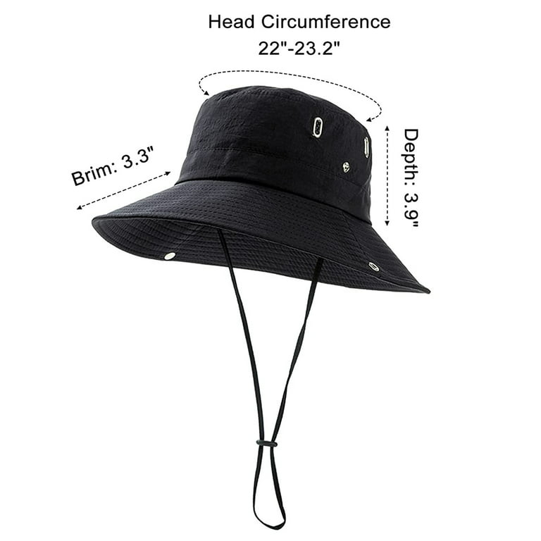 Yuanbang Mens Sun Hat for Men and Women Fishing Hat Wide Brim Safari Hat Waterproof Bucket Hats UV Protection Boonie Hat for Hiking Beach Garden(56
