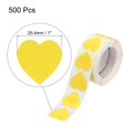 thumbnail image 2 of Uxcell Heart Shaped Sticker 1 Inch Self Adhesive Love Sticker Label for Valentine Day, Yellow 500 Pcs, 2 of 6