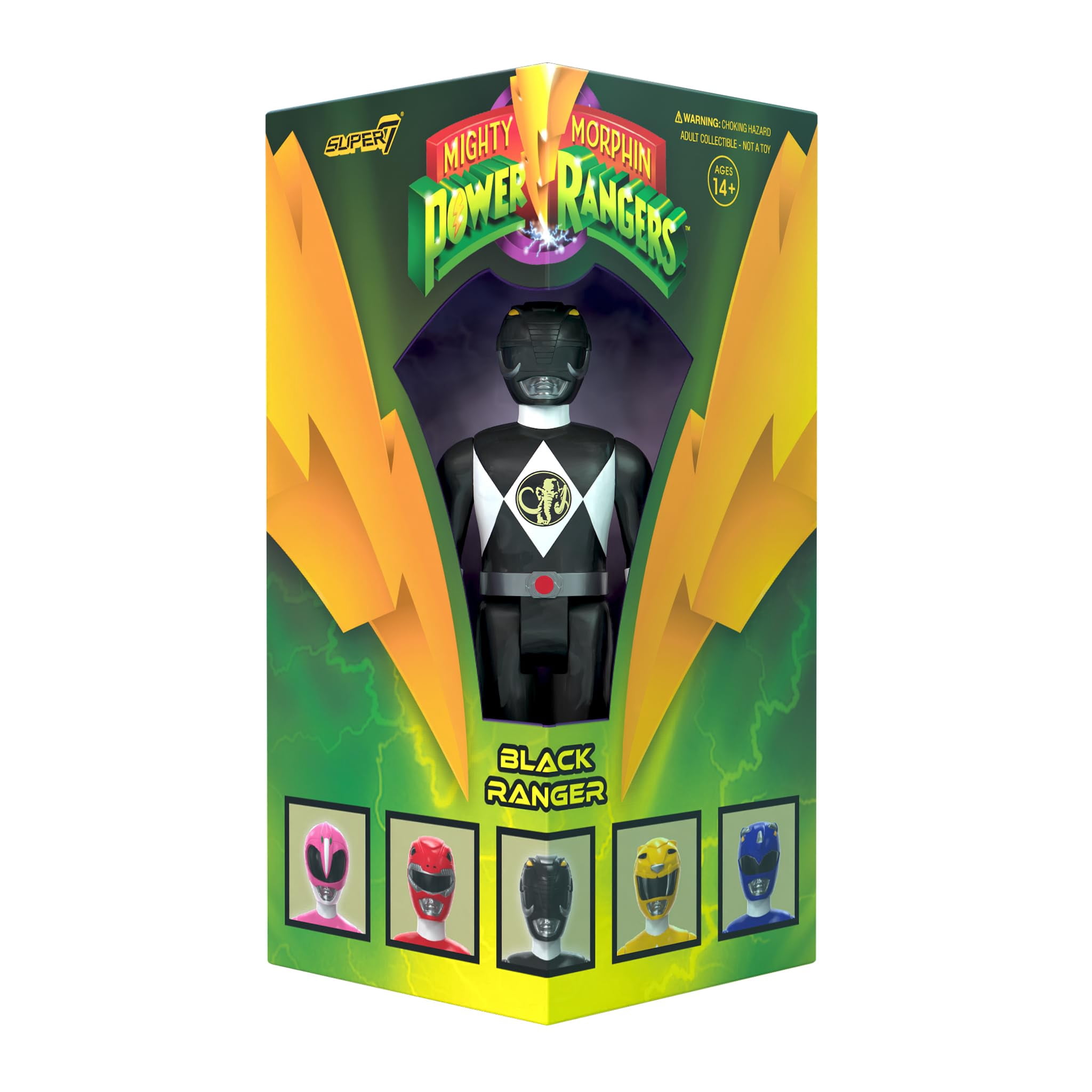Super7 Mighty Morphin Power Rangers Black Ranger - 3.75 Power Rangers ...