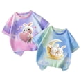 thumbnail image 2 of Babcutegg Toddler Girls 2pc tshirts sets Tie Dyeing Cute Pattern 2pcs Set Kids Summer Clothes Green Size 1 Years, 2 of 3