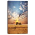 thumbnail image 2 of Elephants Marchant le Long de la Rivière - Impression sur Toile d'Art Animalier, 2 of 3