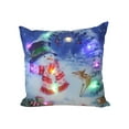 thumbnail image 2 of Cojines LED navideños | Modos de luz intermitente y fija | Decoración navideña con estampados de Papá Noel, renos y árboles | Funda de cojín de poliéster suave de 45 x 45 cm, 2 of 5