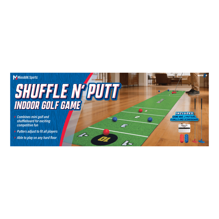 Shuffleboard Golf Game Set with Mat and Putters photo 2