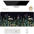 thumbnail image 2 of Desk Mat, Large Mouse Pad, 31.5" x 11.8" XXL Extended Gaming Mousepad, Desktop Decor Desk Pad, Cute Men Women Office Supplies and Accessories, XL Mouse Pad for Laptop & Keyboard, Black Flower, 2 of 6