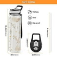 thumbnail image 3 of 32oz Transparent Sports Water Bottle with Straw for Kids Adults Outdoor School Gym Fitness Beige Bunnies, 3 of 7
