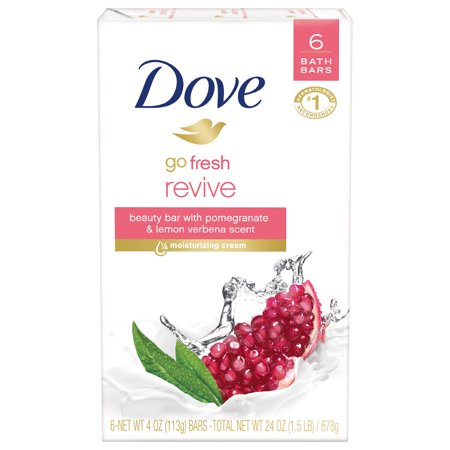 - (2 pack) Dove go fresh Pomegranate and Lemon Verbena Beauty Bar, 4 oz, 6 Bar