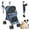 Blue, variant on Wedyvko 4 Wheel Pet Dog Stroller Foldable Carrier Strolling Cart for Small Medium Dog Cat,Blue
