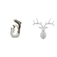 thumbnail image 1 of escultura blanca plateada,Estatua de delfín de cerámica,escultura blanca plateada,Estatua de cabeza de ciervo,Adorno de pared con cabeza de ciervo,animal decorativo para el hogar,Cabeza de, 1 of 8