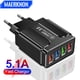 thumbnail image 2 of Cargador rápido de pared para teléfono móvil, dispositivo de carga de 48W con 4 puertos USB, enchufe europeo y estadounidense, 3,0, para iPhone 14 Pro Max, Samsung y Xiaomi, 2 of 4