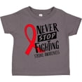 thumbnail image 3 of Inktastic Never Stop Fighting Stroke Awareness Red Ribbon Boys or Girls Toddler T-Shirt, 3 of 5