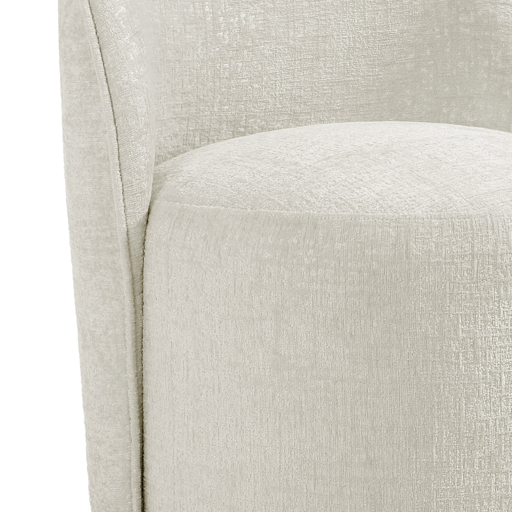 DREAMSIDEA Swivel Dining Chair, Upholstered Barrel Accent Chair for Dining Room & Kitchen Chairs, Morden Round Vanity Chair for Living Room&Bedroom,Set of 2,Chenille-Light Sand